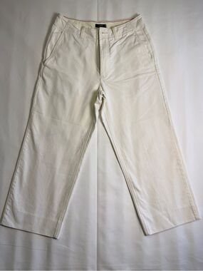 J. Crew Men's White Straight-Leg Chinos